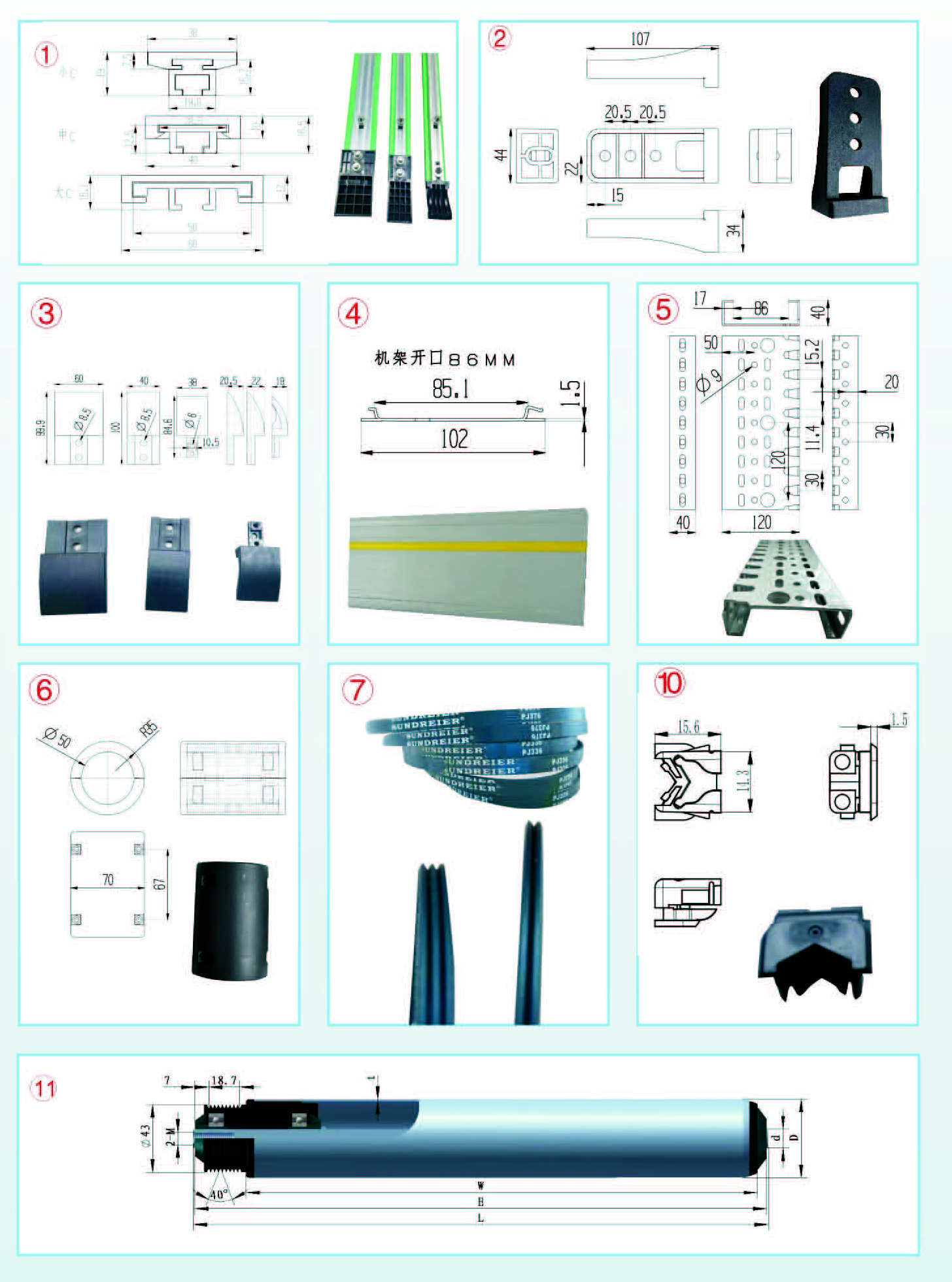 Teile f&uuml;r Rollenbahnen