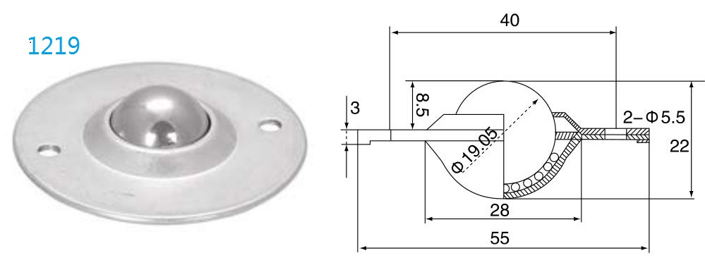 Lochfixierkugel&uuml;bertragungseinheit