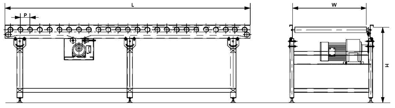 Singkettenrad-Sammelrolle