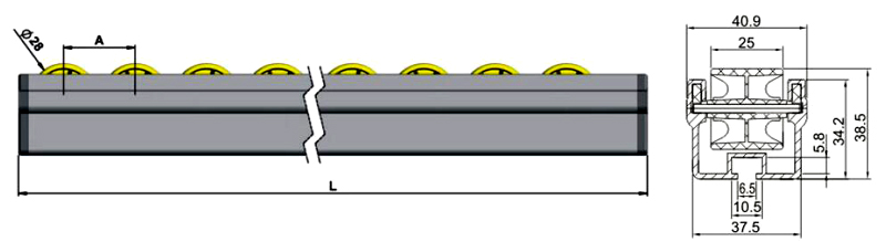 Aluminium-Flow-Radschiene