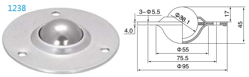 Runde Flanschfixierkugel&uuml;bertragungseinheit