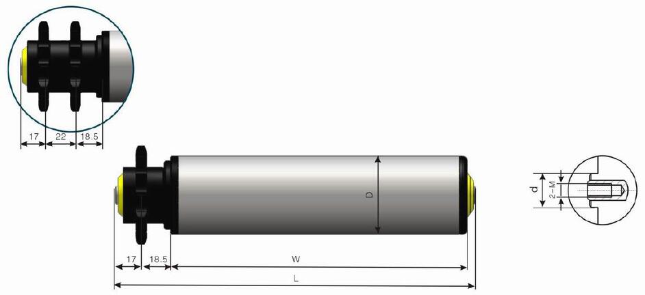 AC224 Polymer-Kettenrad Teleskop-Feed-Akkumulationsfördererwalze