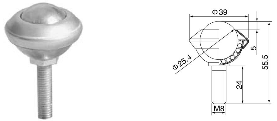 Bolzenhalterkugel&uuml;bertragungseinheit