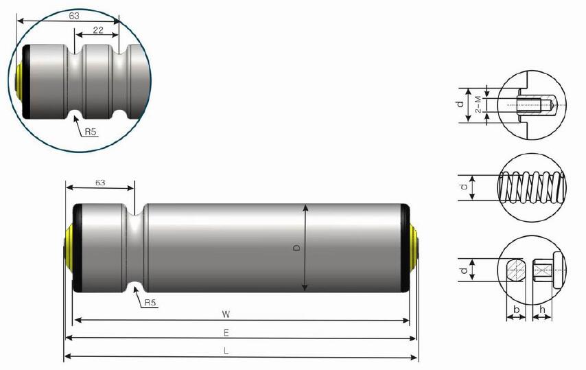DR240 F&ouml;rderrolle mit Doppelrillen-O-Riemenantrieb