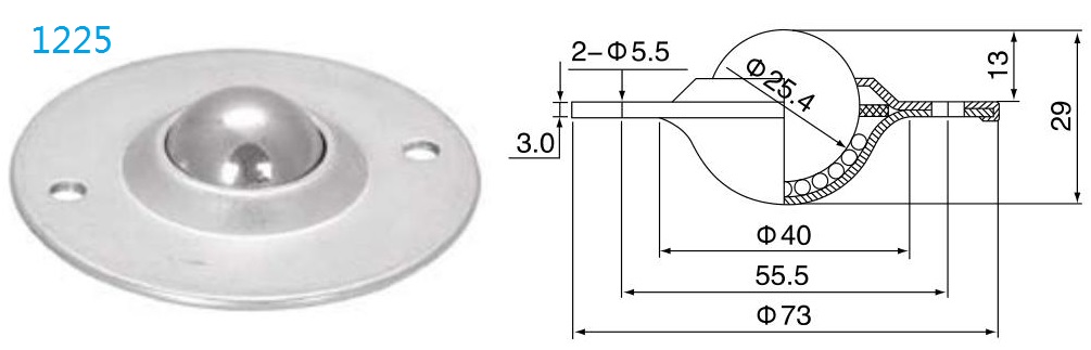 Runde Flanschfixierkugel&uuml;bertragungseinheit