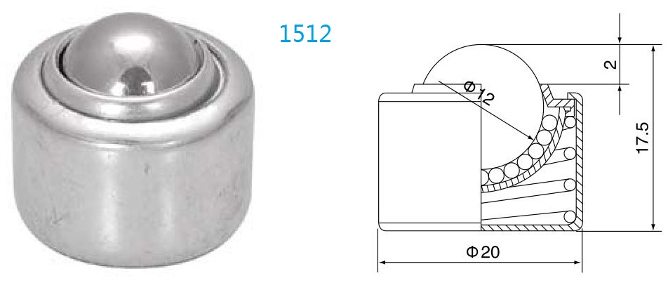 federbelastete Kugelrolle