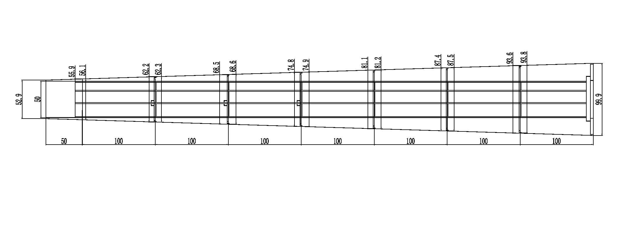 50 sich verj&uuml;ngende H&uuml;lle