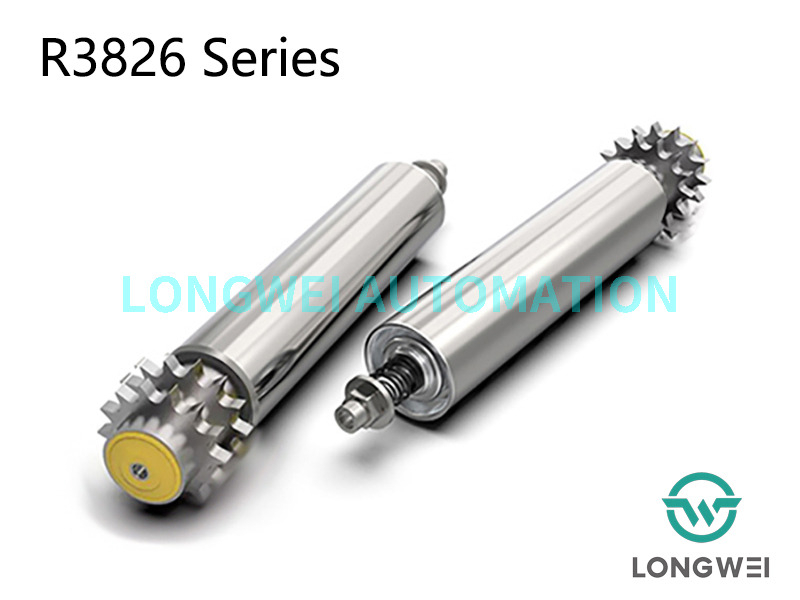 Doppelreihige, verstellbare Stauförderrolle mit Stahlkettenrad